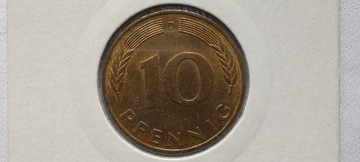 Niemcy 10 fenigów, 1976 r. Znak menniczy „D”. #S45
