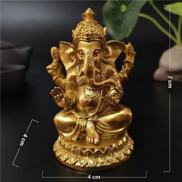 Figurka Złoty Bóg Ganesha 7 cm