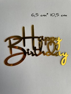 Topper napis na tort “Happy birthday”