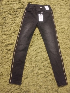 5.10.15 LS jeansy czarne z lampasem  r. 164