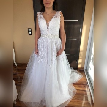 Piękna Nowa Biała Suknia Ślubna 