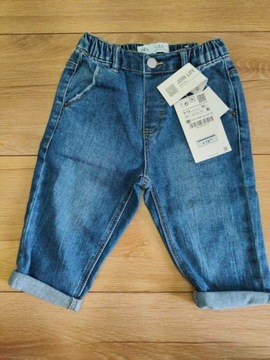 spodnie jeansowe szerokie niebieskie Zara 80 cm