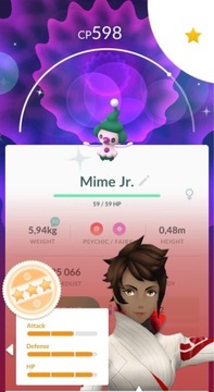 Shiny rzadki pokemon Mime jr.