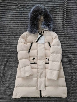 MONCLER puchowa kurtka damska beżowa Berre L