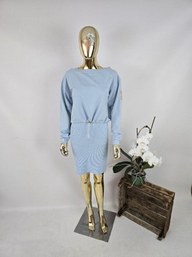 Komplet błękitny sukienka z bluza Velsatino