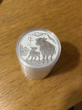 Lunar 3 Rok Bawoła 2021, 1oz Ag