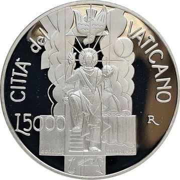 Watykan 5000 lire 2001, Ag proof KM#340