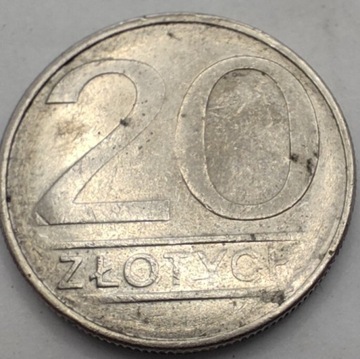 20 złotych 1986 zapchany stempel brak daty