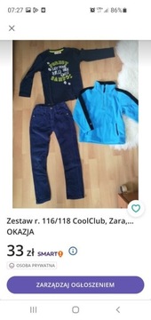 Zestaw r. 116/118  CoolClub, Zara,... OKAZJA