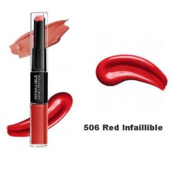 L'Oréal Paris czerwony 506 red infaillible perłowy