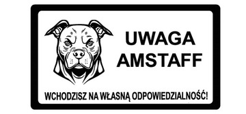 Tabliczki ostrzegawcze uwaga zły pies amstaff