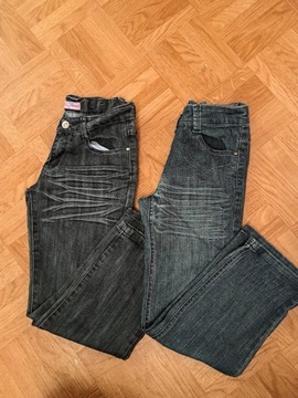 Spodnie jeansowe 10lat dziewczęce 2 pary