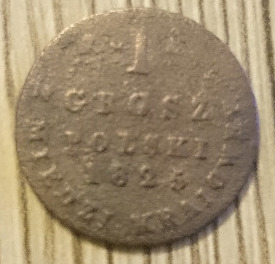 1 grosz 1825 z miedzi kraiowey. 