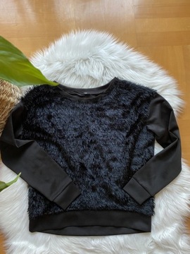 Sweter damski czarny futerko Tezenis M 38