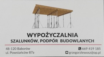 Szalunek STROPOWY-PROMOCJA 0,70gr m2 - WYNAJEM 