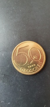 Austria 50 groszy 1999 rok proof