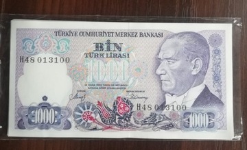 Turcja 1000 lirów 1970r stan UNC seria H