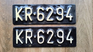 Stare tablice rejestracyjne Krakczarne do 1976