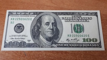 100$ 100 dolarów USA 2006 Stan UNC, z paczki 