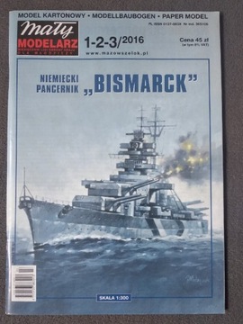 Niemiecki Pancernik Bismarck Mały Modelarz 1:300