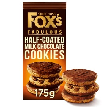 Fox's Half Coated Milk Chocolate ciastka 175g