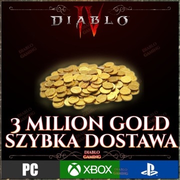 Diablo 4 Złoto Gold 3 Milion 3kk 3mln XBOX PS D4