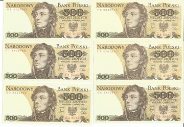 500 zł 1982 r. różne serie do wyboru UNC