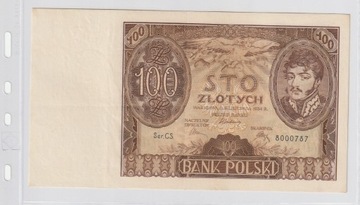 100 zł- 9 XI 1934 - Seria CS znak w. Jadwiga 100zł