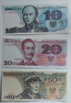 Banknoty  zestaw 3szt. kopie