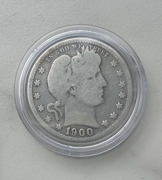 USA 1/4 Quarter Dollar 1900 r srebro 