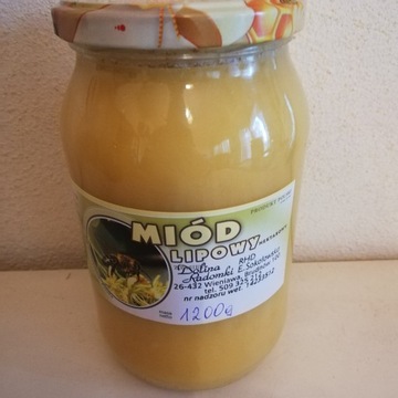 Miód Lipowy 1,2Kg 2022r. z ekologicznego terenu