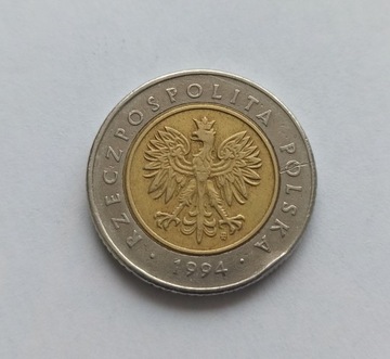 Moneta obiegowa 5 zł 1994 r. 