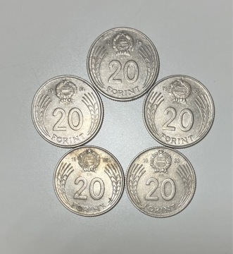 5 monet 20 forint 3 z 1983 roku i 2 z 1984 roku