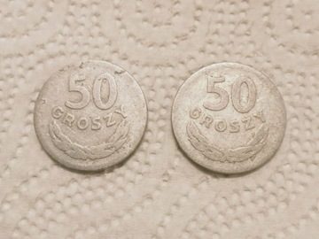 50 groszy 1949 bez znaku mennicy obiegowy (2 szt)