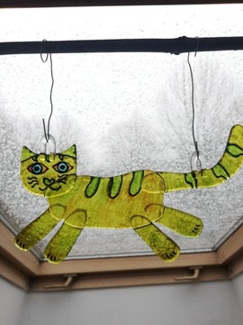 Kot witrażyk dekoracja. Tomekidomek 