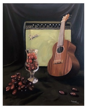 Obraz olejny 40x50 cm „ukulele”