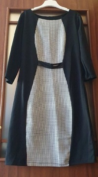 Sukienka 40-42 czarna w pepitkę