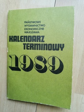 Kalendarz terminowy  1989 PWE Warszawa