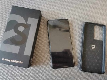 Samsung Galaxy S21 ultra czarny zadbany komplet