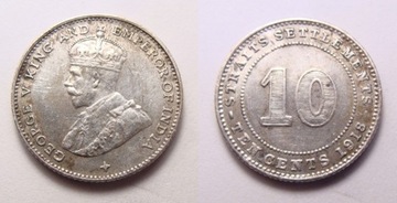 STRAITS SETTLEMENTS 10 cents 1918 r.