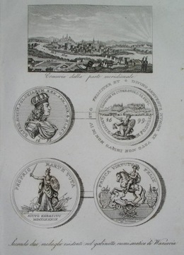 1831 oryginał KRAKÓW panorama MEDALE Kamieniec