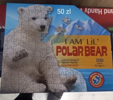 Puzzle nowe w kształcie misia polarnego100 el