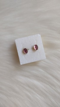 Małe różowe kolczyki z kryształkami / NOWE