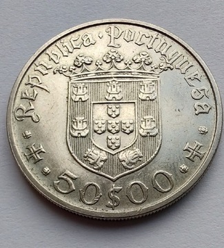 PORTUGALIA 50 Escudos 1968 srebro 