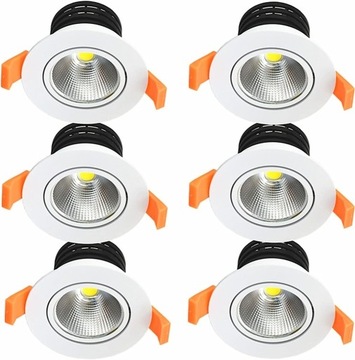 LED 7 W Wpuszczane lampy sufitowe 6szt.