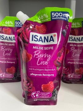 ISANA Berry Love zapas mydła do rąk 500 ml z Niemiec PROMOCJA