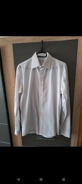 Męska elegancka biała koszula wizytowa Slim Fit Bawełna
