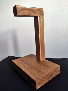 Drewniany stojak na słuchawki - handmade, PL, dąb