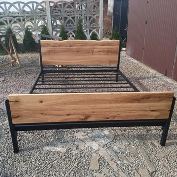Łóżko  loft  metal/drewno 