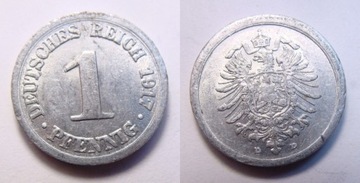 Niemcy 1 pfennig 1917 r. D